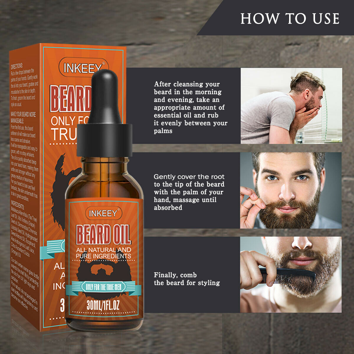 Beard Oil For MEN Hair Growth Oil Serum Mustache Grooming Growing Moisturizer US